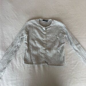 Brandy Melville Gray Cable Knit Cardigan